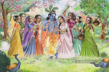 Radha Krishna 34 Hindou Peinture à l'huile
